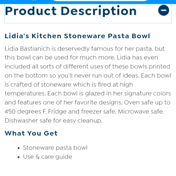 Lidia bastianich Pasta Bowl, stoneware, 12 1/2" dia., lemons design,NEW IN BOX - Picture 5 of 8